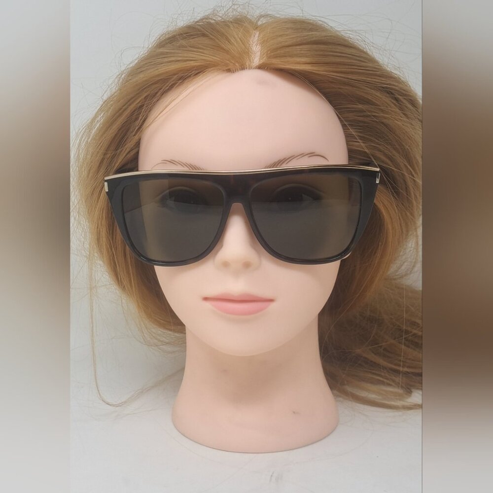 Saint Laurent Sunglasses SL1 Combi 004 Havana Gold Unisex Square Italy 59-13-140 - Picture 2 of 16